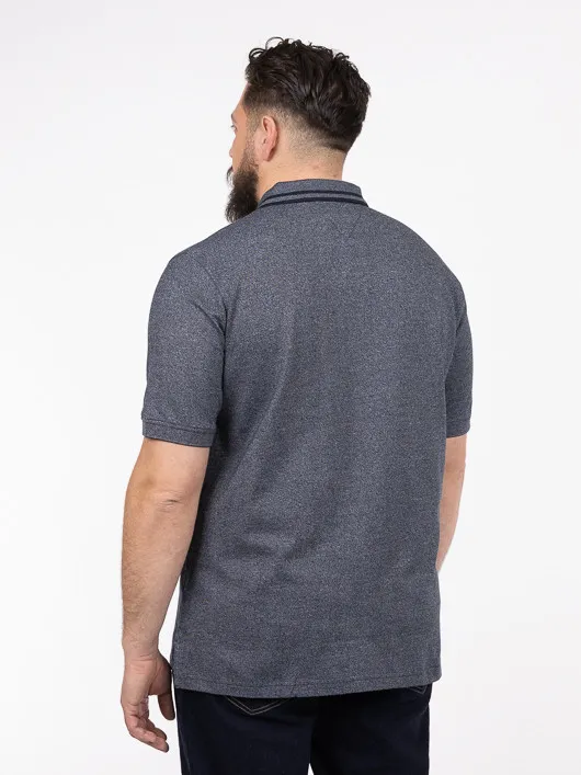 Polo Mouliné Marine Tommy Hilfiger Grande Taille  homme grande taille - Capelstore
