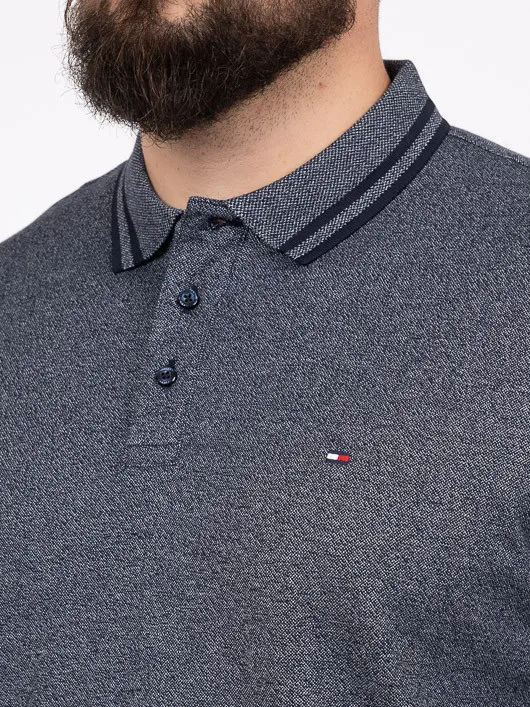 Polo Mouliné Marine Tommy Hilfiger Grande Taille  homme grande taille - Capelstore