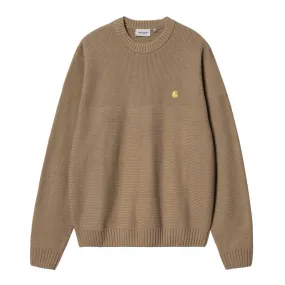 Pull / Maille : CARHARTT WIP CHANE SWEATER Leather Gold - Bamboo Skateshop