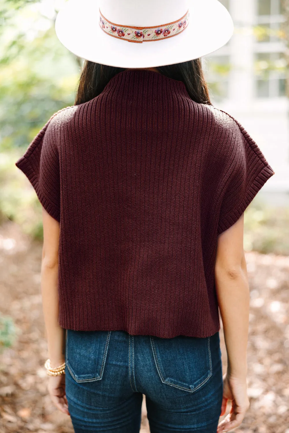 Pull à manches courtes en tricot ctelé *