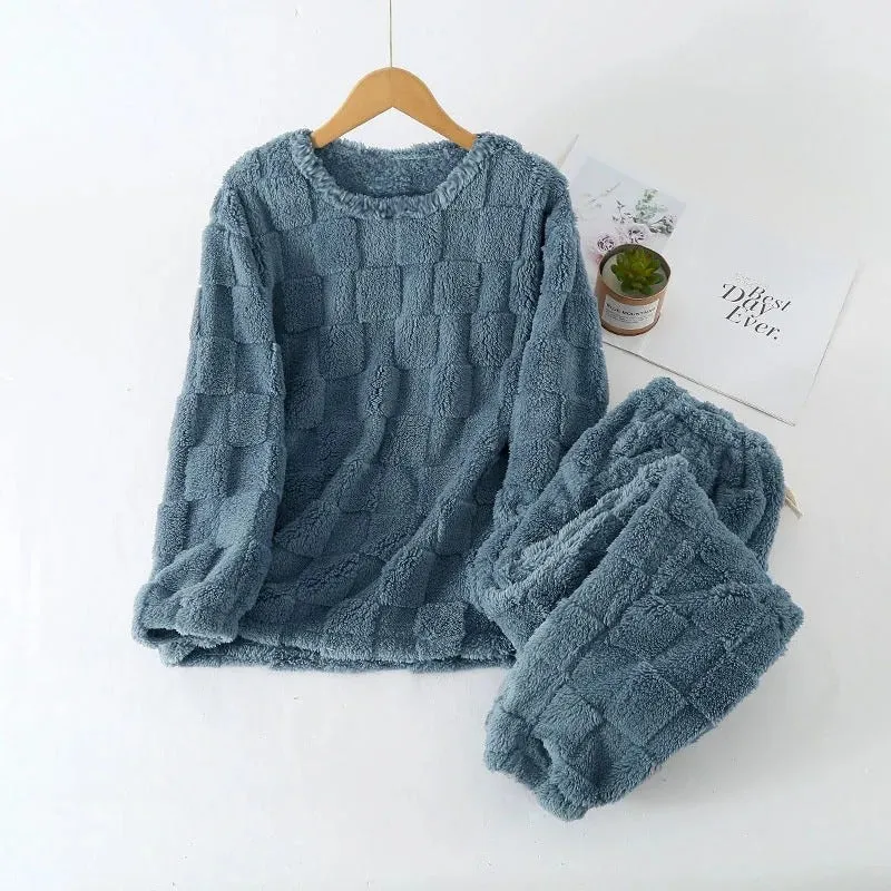 Pyjama d'hiver à carreaux pour femmes