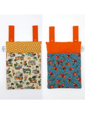 Range doudou/pyjama réversible Van Panda roux