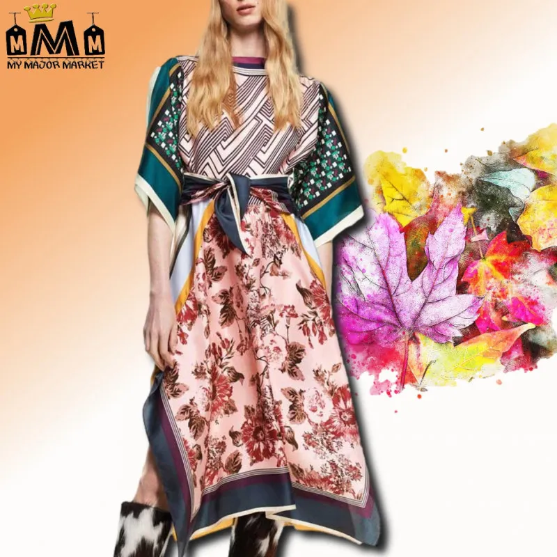 ROBE GRAPHIQUE - MANCHES CLOCHES - DIVINE TENTATION - 2021