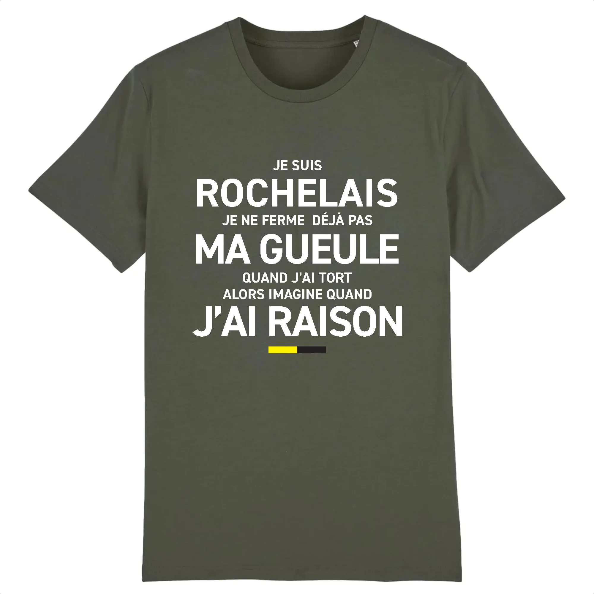 Rochelais Gueule - T-shirt cadeau supporter Rochelais - Coton bio - Imprimé fr
