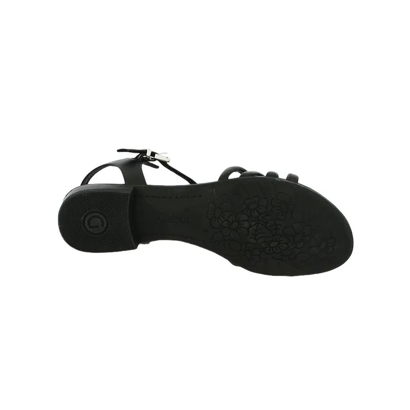 Sandale plate noire Gabor grande taille ADELE