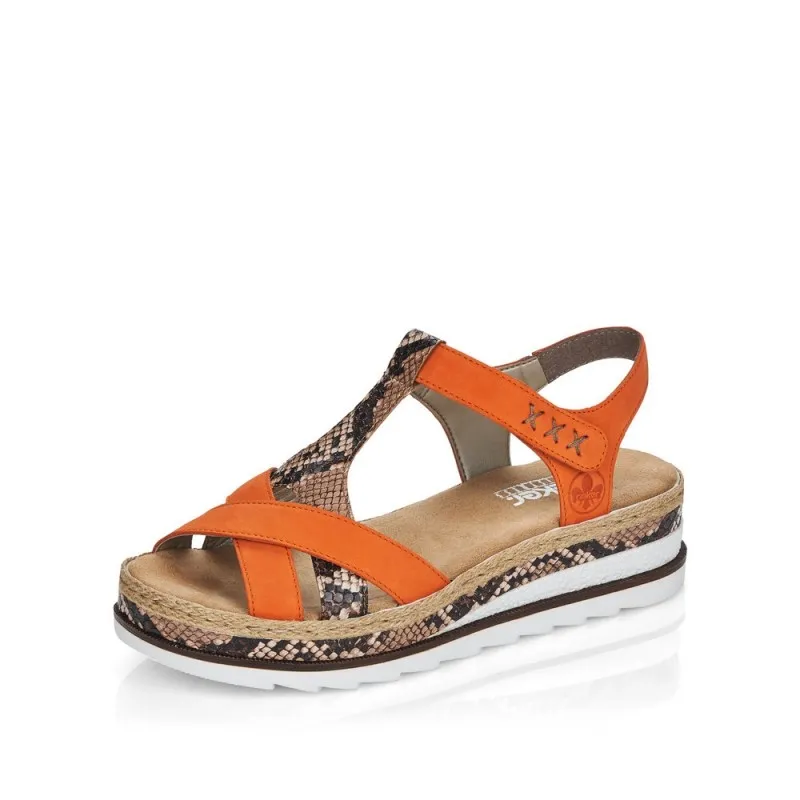 Sandale Rieker V7919-38 mandarine/brown