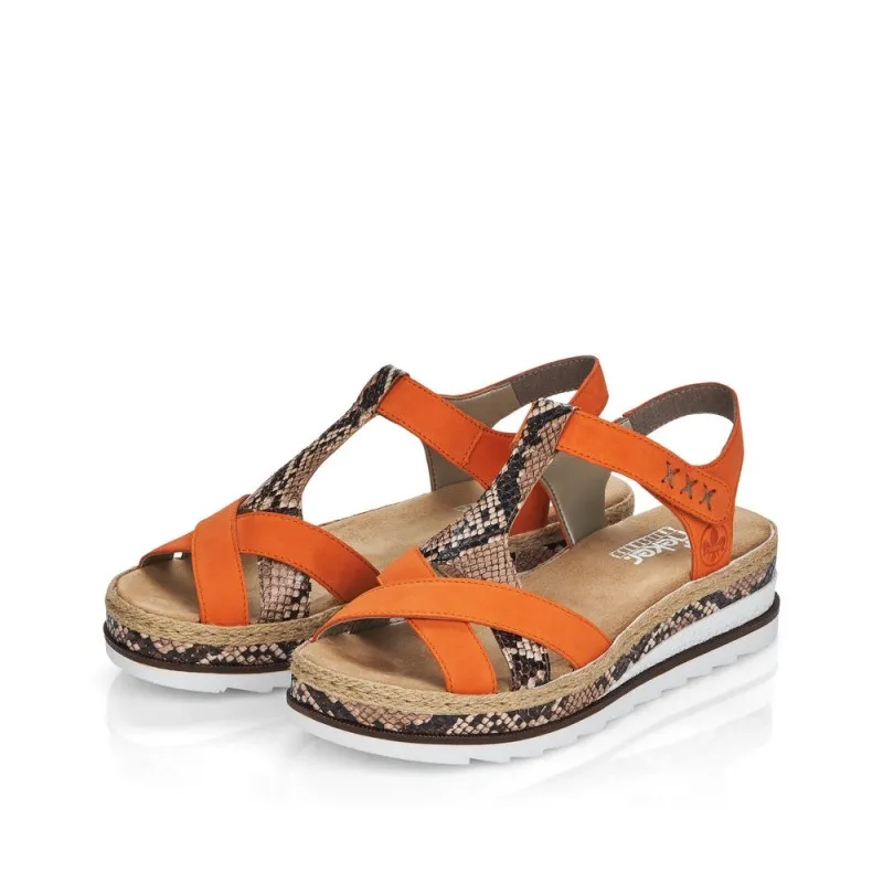 Sandale Rieker V7919-38 mandarine/brown