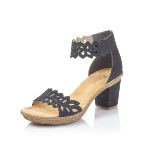 Sandales talon RIEKER 66555 noir