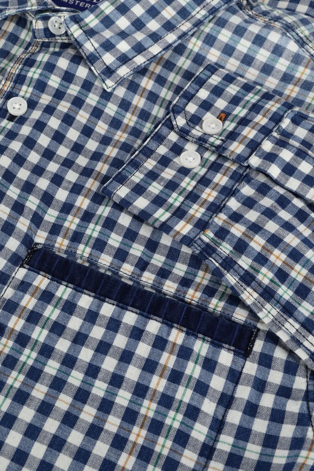 scotch & soda chemise décontracté indigo yarn-dyed checked shirt en bleu