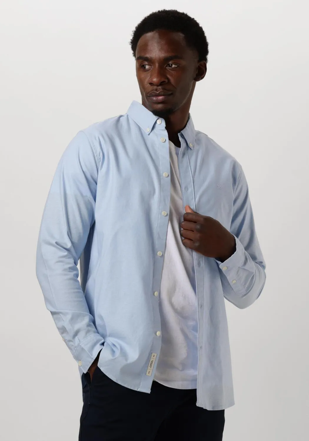 scotch & soda chemise décontracté oxford solid en bleu