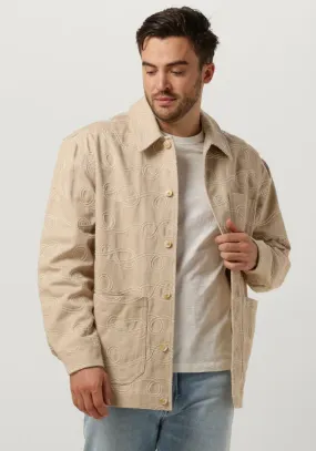scotch & soda surchemise robe jacquard twill overshirt jacket en beige