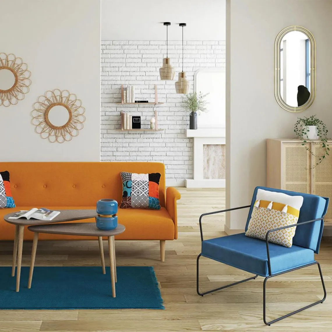 Set de 2 Tables Gigognes Galets Piétement en Bois TOMMY | 3 Suisses