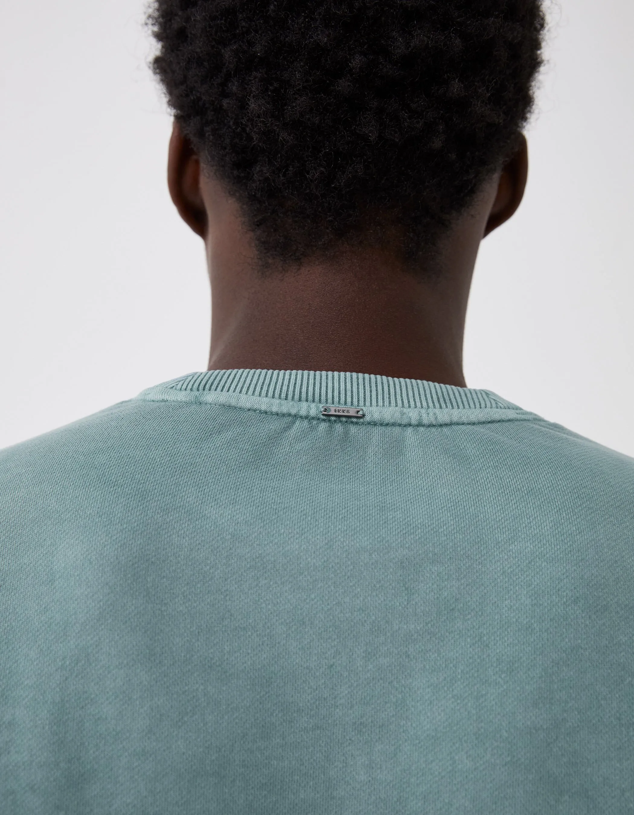 Sweat aqua molleton brodé poitrine Homme