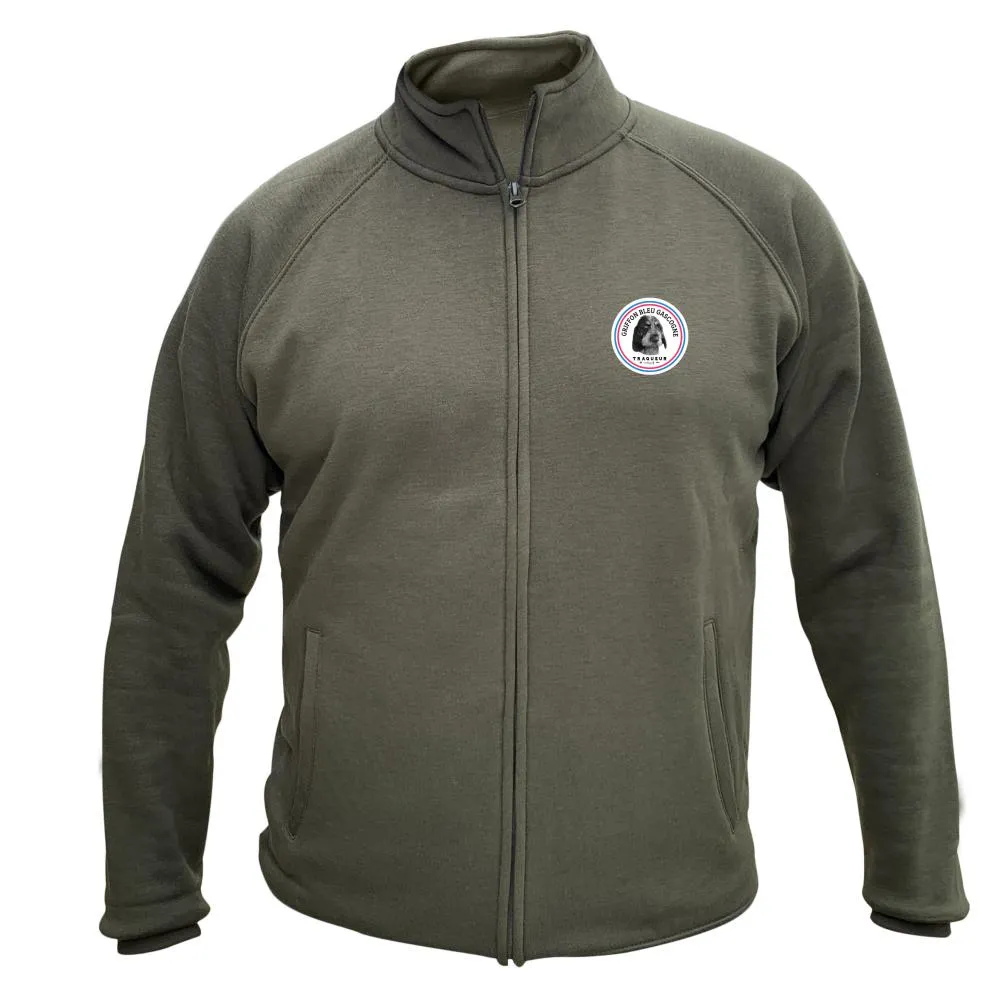 Sweat Cardigan – Ecusson Griffon Bleu de Gascogne