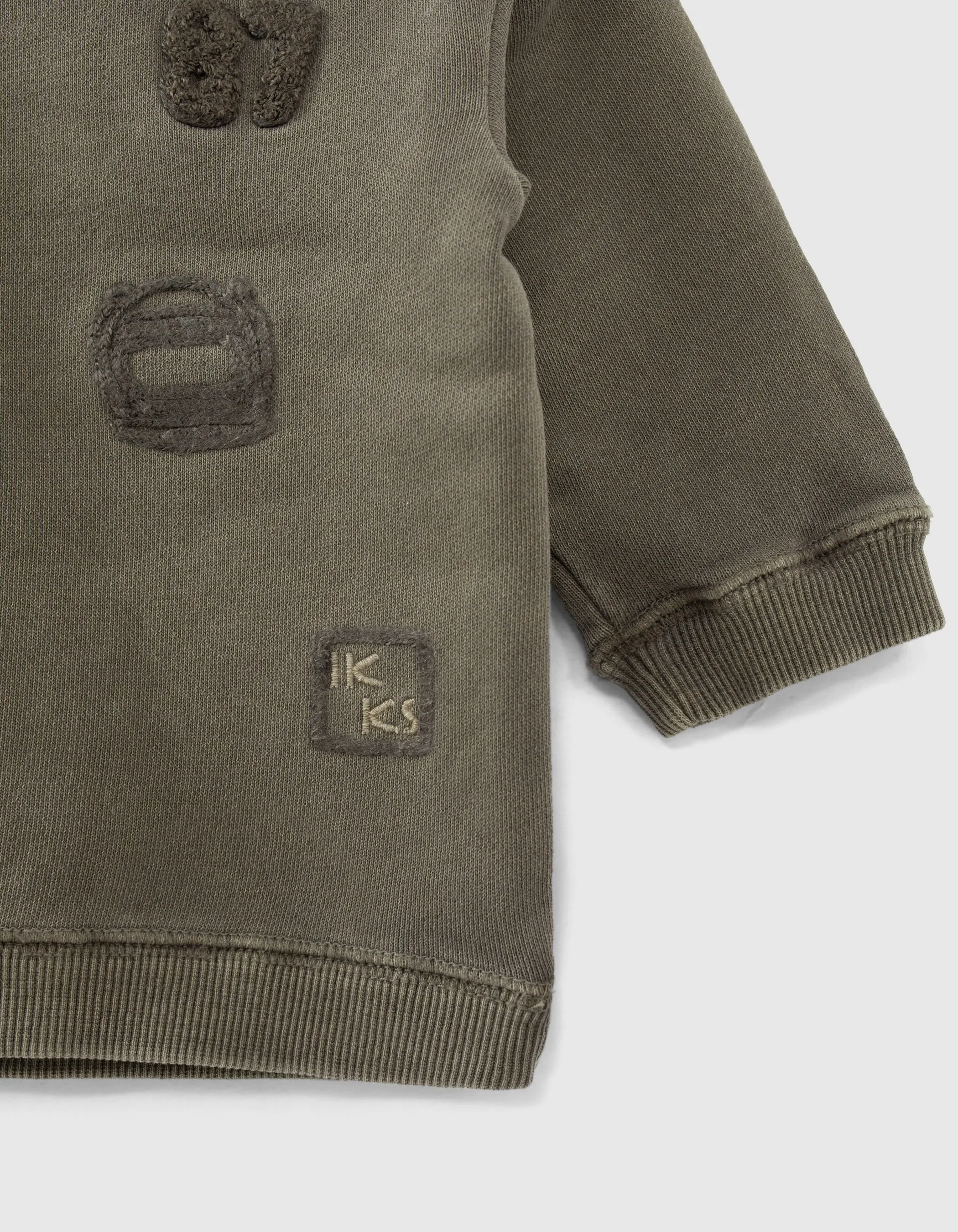 Sweat kaki avec broderies army bébé garçon 