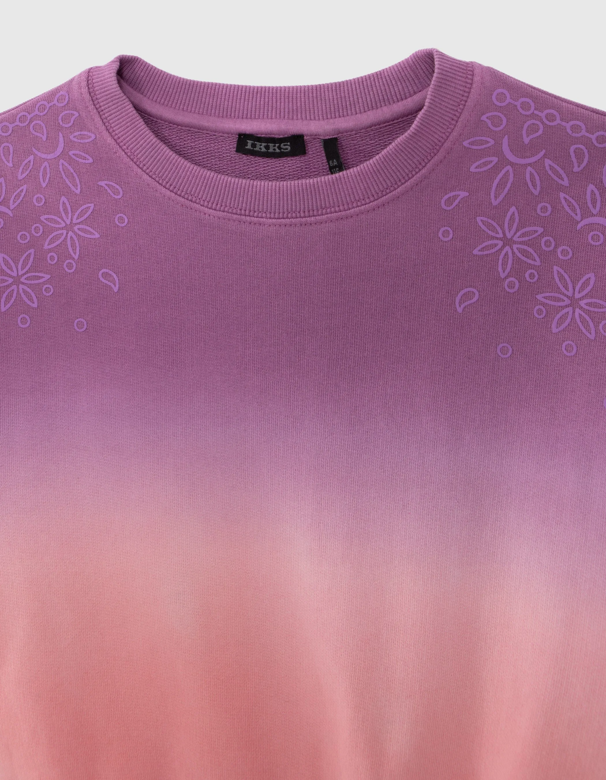 Sweat rose molleton effet deep dye fille