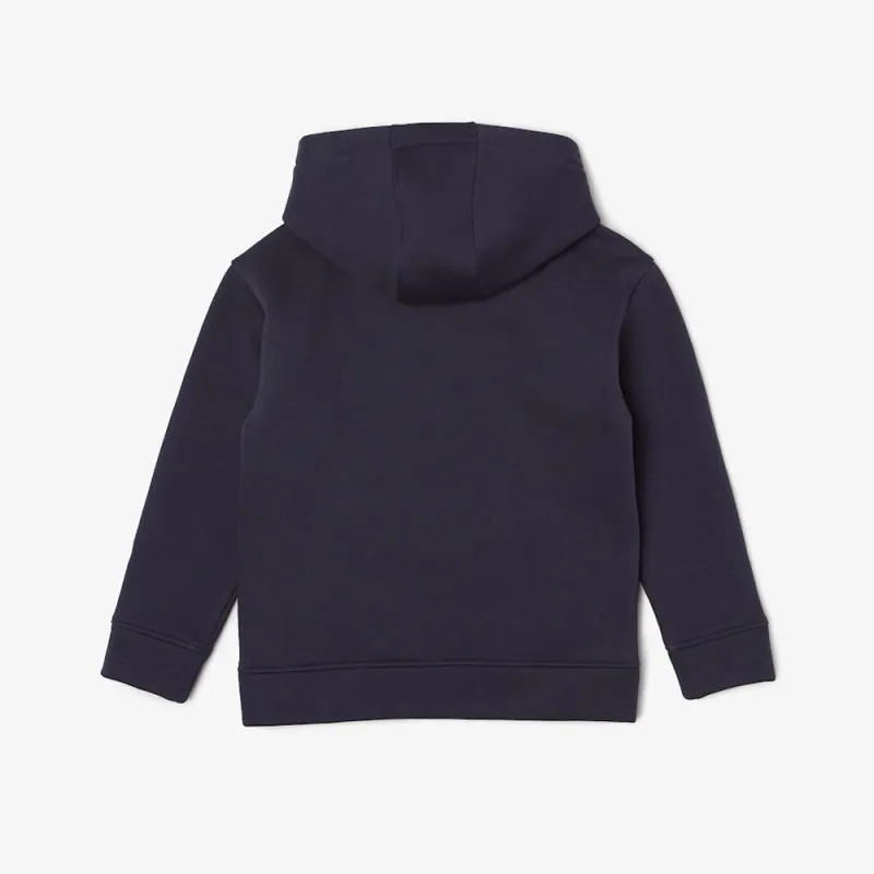 SWEATSHIRT À CAPUCHE ENFANT LACOSTE BLEU MARINE AVEC MARQUAGE CONTRASTÉ