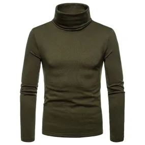 T-Shirt Manche Longue Col Roulé Homme Vert