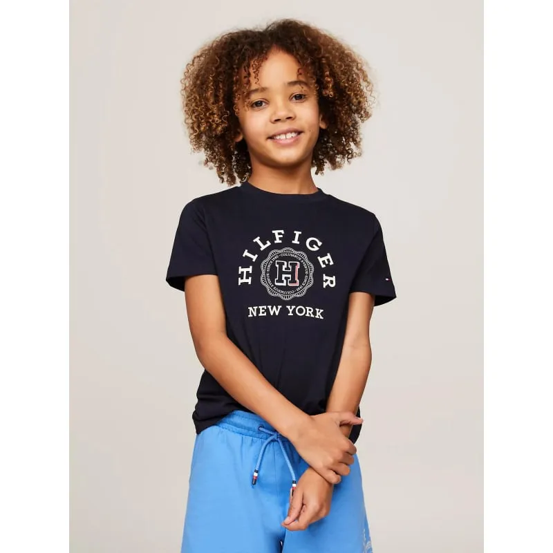T-shirt monotype arche bleu marine garçon - Tommy Hilfiger | wimod