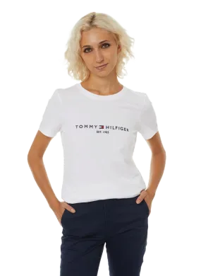 TOMMY HILFIGER  T-shirt col rond en coton organique - Blanc