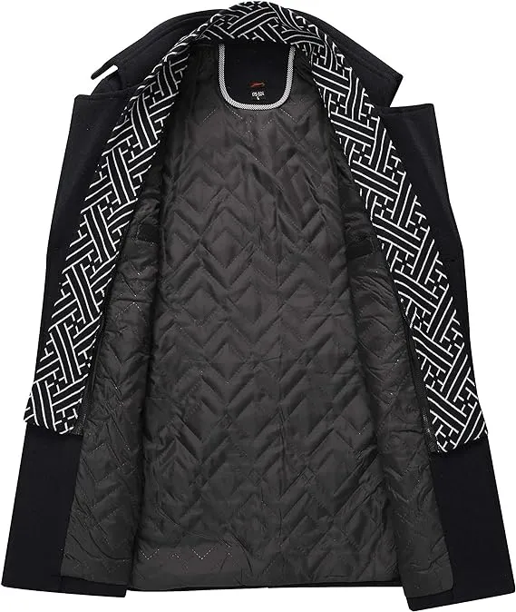 ULYSSE| Manteau noir d'hiver à coupe longue