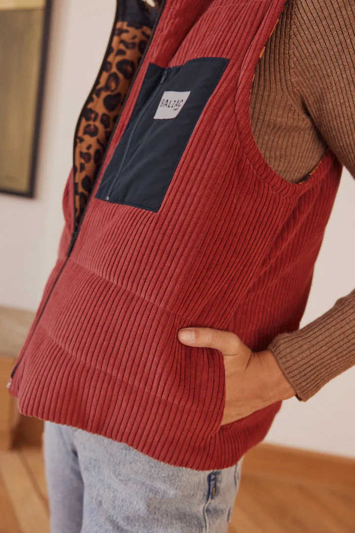 Veste Banquise bois de rose et léopard