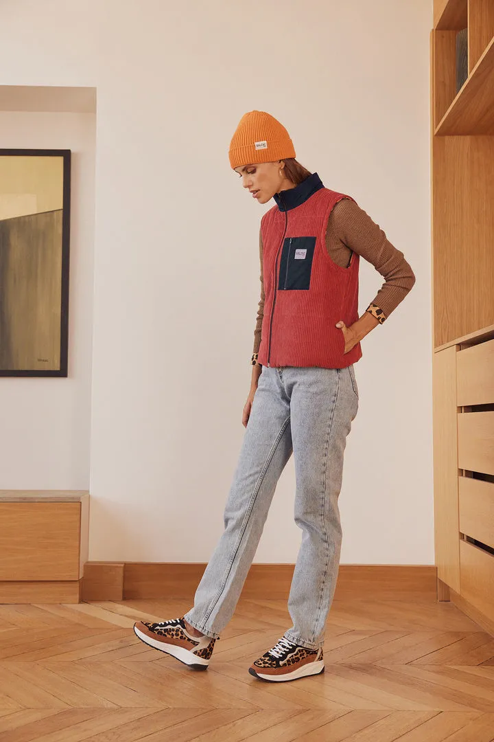 Veste Banquise bois de rose et léopard