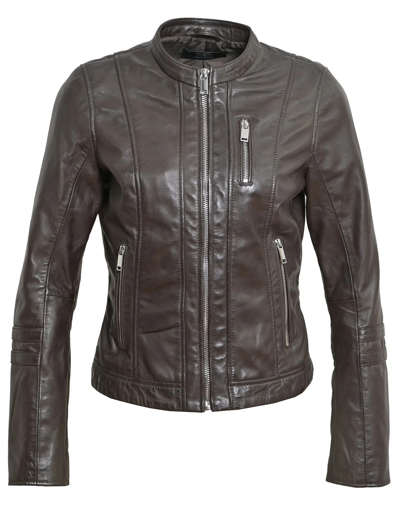 Veste en Cuir Lecce marron