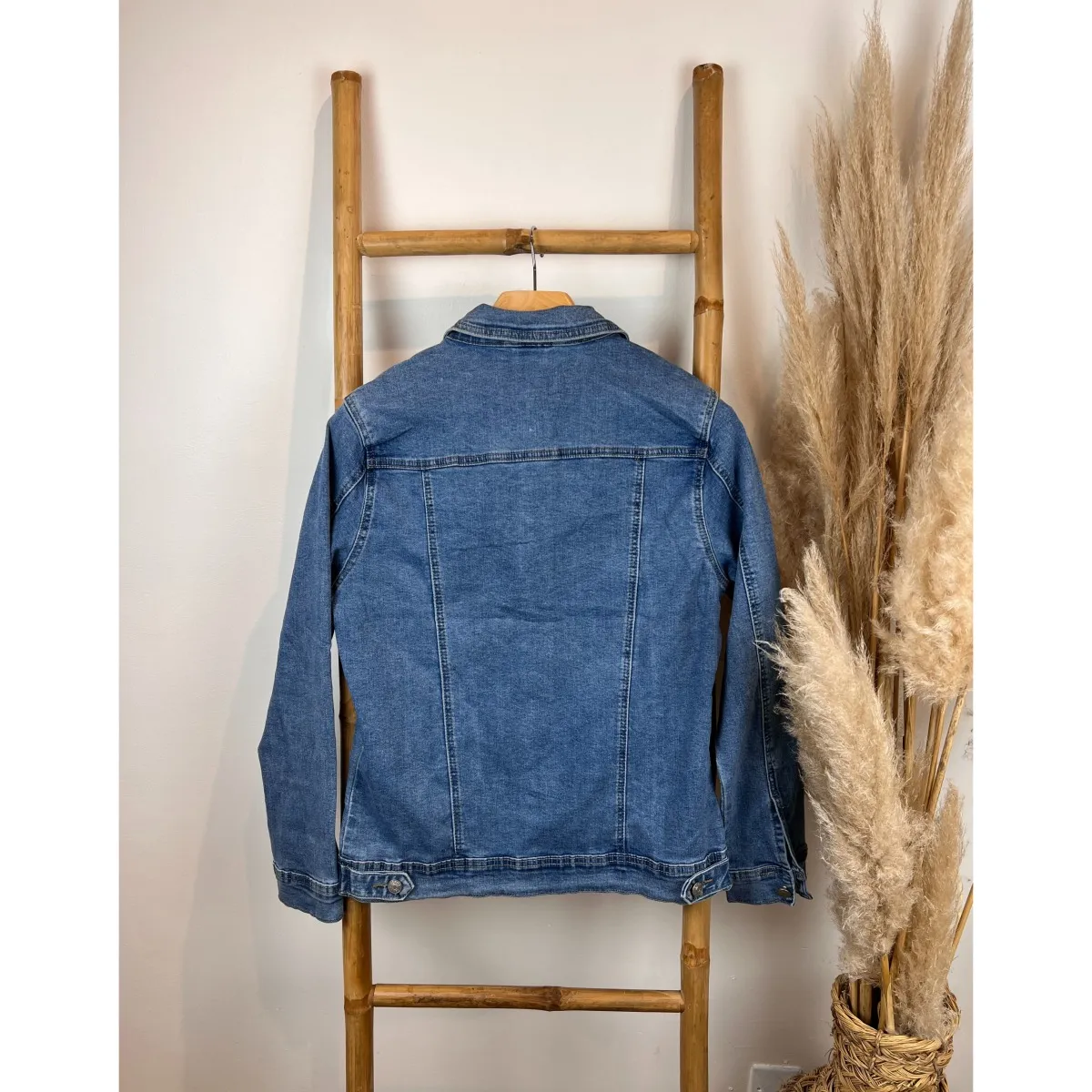 Veste en jean légère bleue grande taille