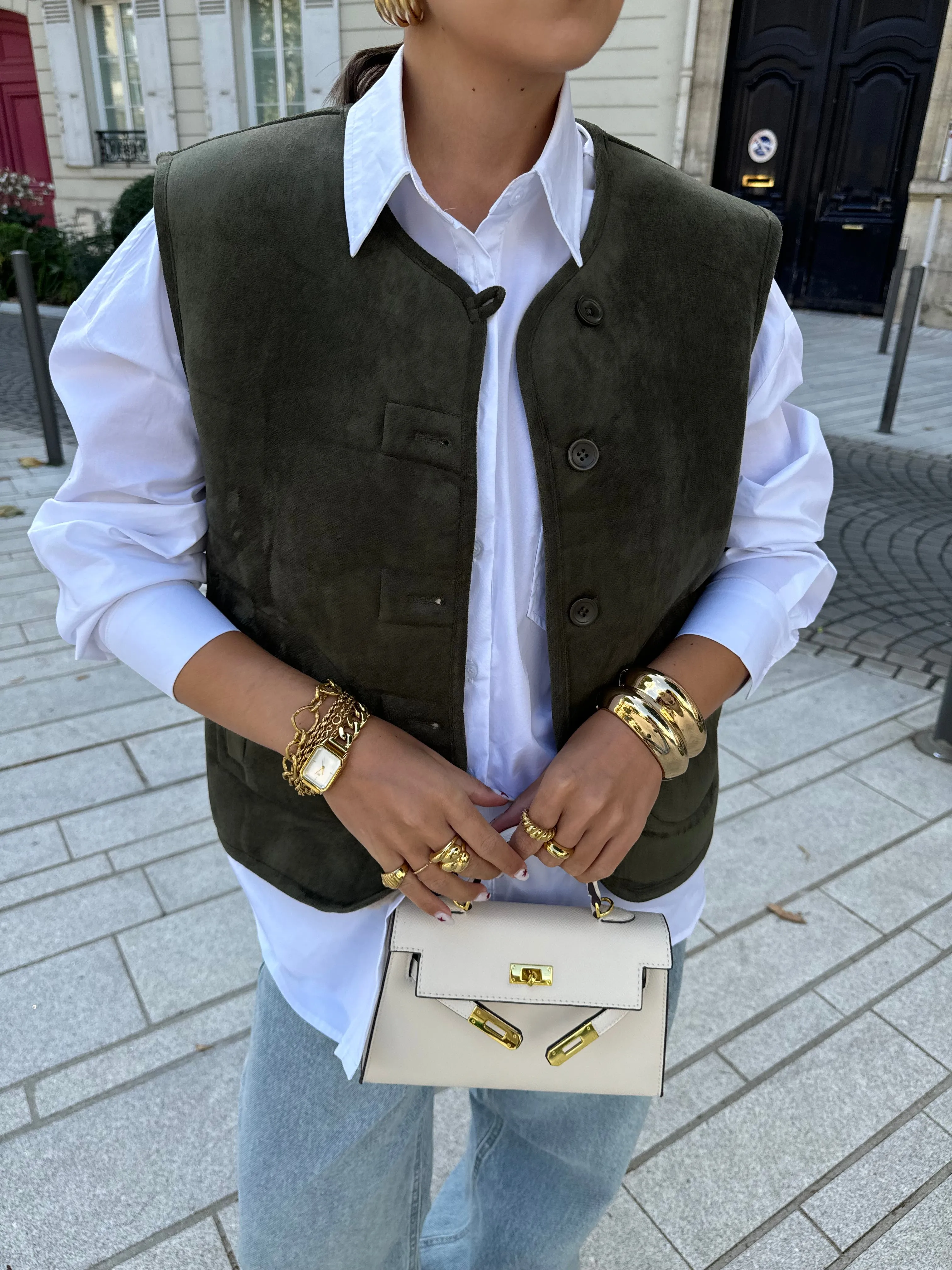 Veste sans manche réversible kaki (SC83)